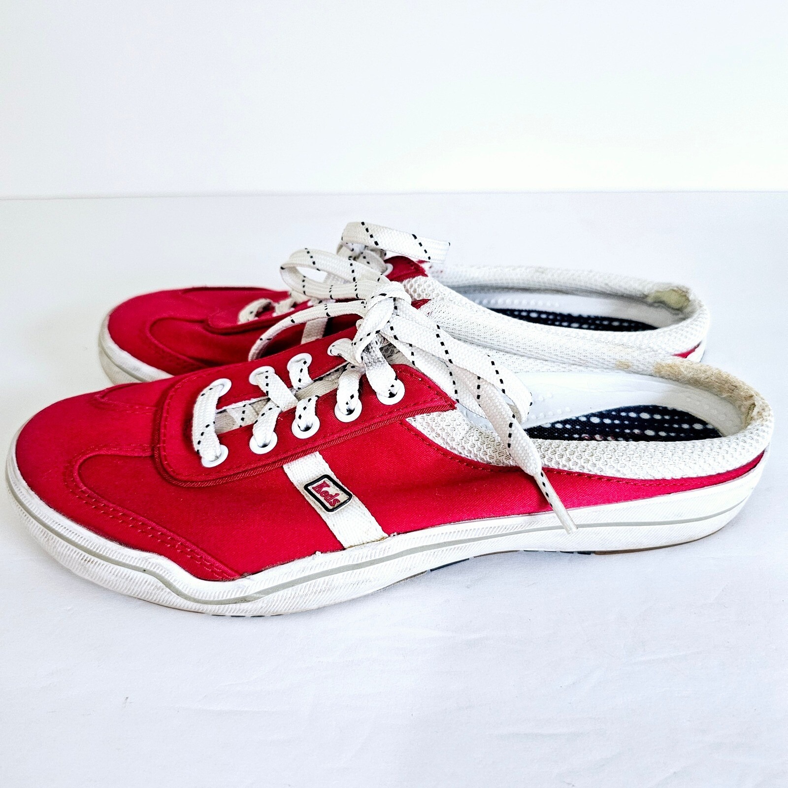 Vintage Keds Red Canvas Mule Sneakers Slip On Sporty Retro Women 6.5 Classic — image 3 of 8